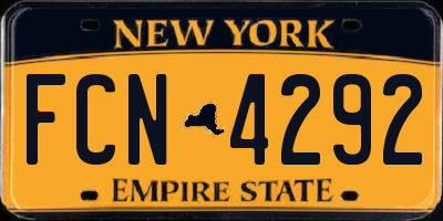 NY license plate FCN4292