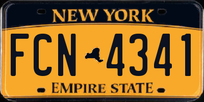 NY license plate FCN4341