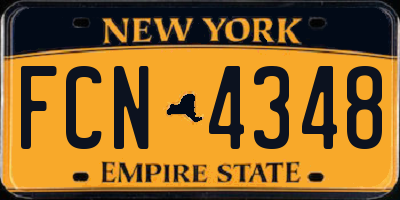 NY license plate FCN4348