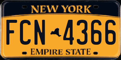 NY license plate FCN4366