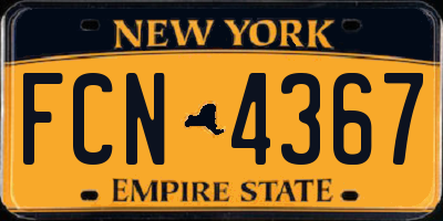 NY license plate FCN4367