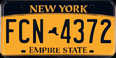 NY license plate FCN4372