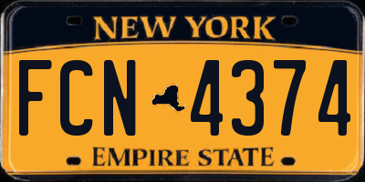 NY license plate FCN4374