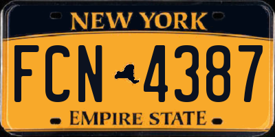 NY license plate FCN4387