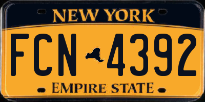 NY license plate FCN4392
