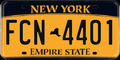 NY license plate FCN4401