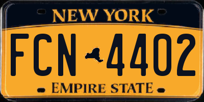 NY license plate FCN4402