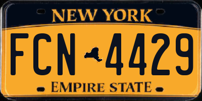 NY license plate FCN4429