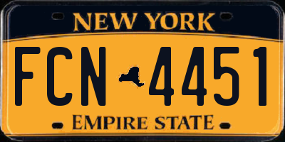NY license plate FCN4451