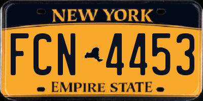 NY license plate FCN4453