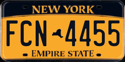 NY license plate FCN4455