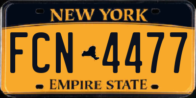 NY license plate FCN4477