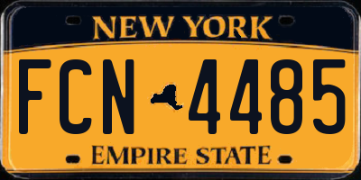 NY license plate FCN4485