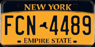 NY license plate FCN4489