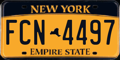 NY license plate FCN4497