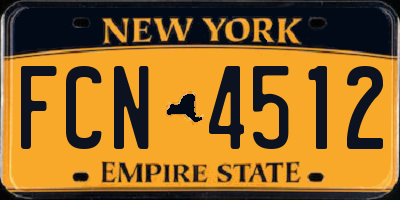 NY license plate FCN4512