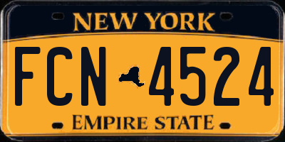 NY license plate FCN4524