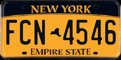 NY license plate FCN4546