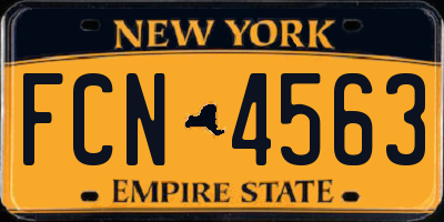 NY license plate FCN4563