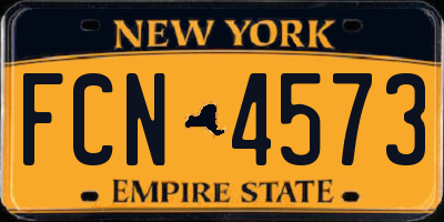 NY license plate FCN4573