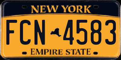 NY license plate FCN4583