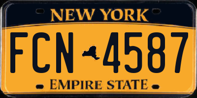 NY license plate FCN4587