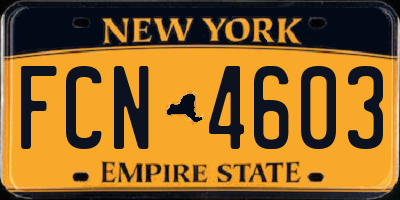 NY license plate FCN4603