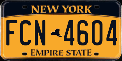 NY license plate FCN4604