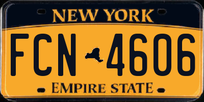NY license plate FCN4606