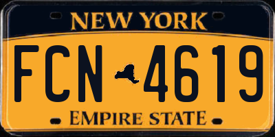 NY license plate FCN4619