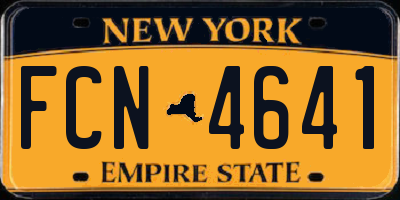 NY license plate FCN4641