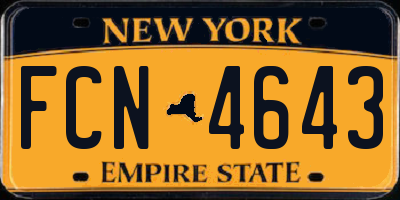 NY license plate FCN4643