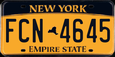 NY license plate FCN4645