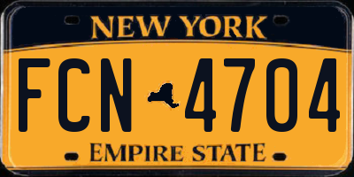 NY license plate FCN4704