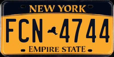 NY license plate FCN4744