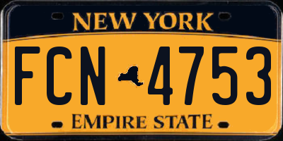 NY license plate FCN4753