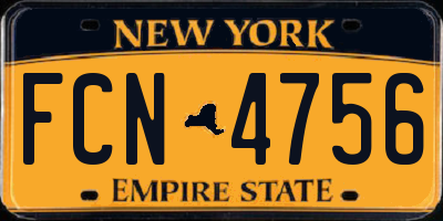 NY license plate FCN4756
