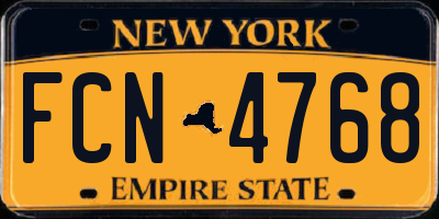 NY license plate FCN4768