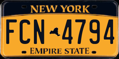 NY license plate FCN4794