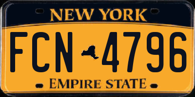 NY license plate FCN4796