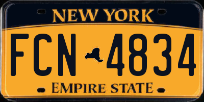 NY license plate FCN4834