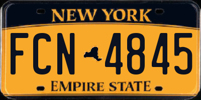 NY license plate FCN4845