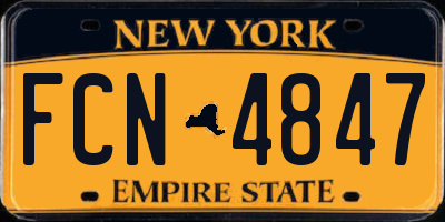 NY license plate FCN4847