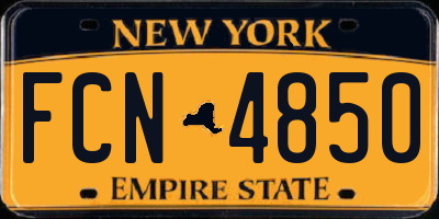 NY license plate FCN4850