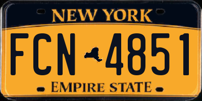NY license plate FCN4851