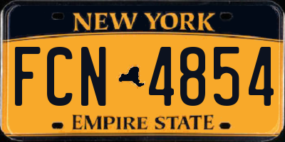 NY license plate FCN4854