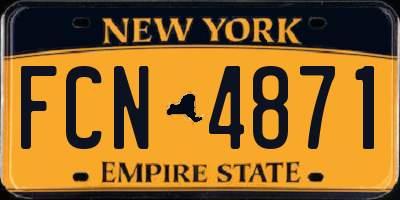 NY license plate FCN4871