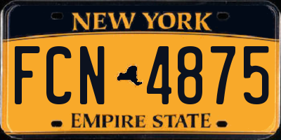 NY license plate FCN4875
