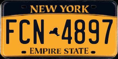 NY license plate FCN4897