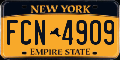 NY license plate FCN4909